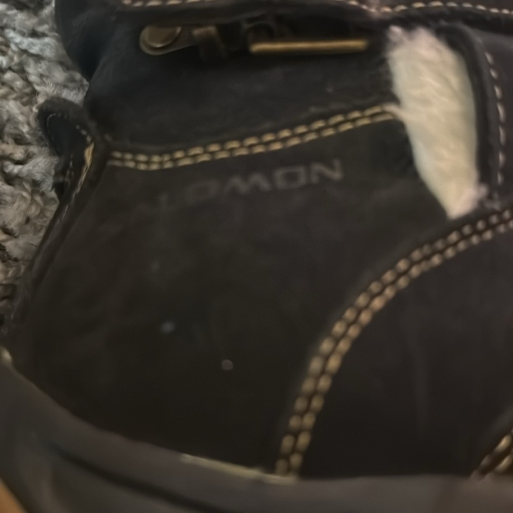 Salomon Women Lhasa Black Suede Fur Winter Snow Boots - Picture 15 of 16